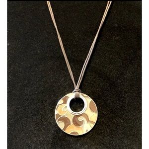 Lia Sophia Amber Waves reversible pendant with double strand cord. Pre loved